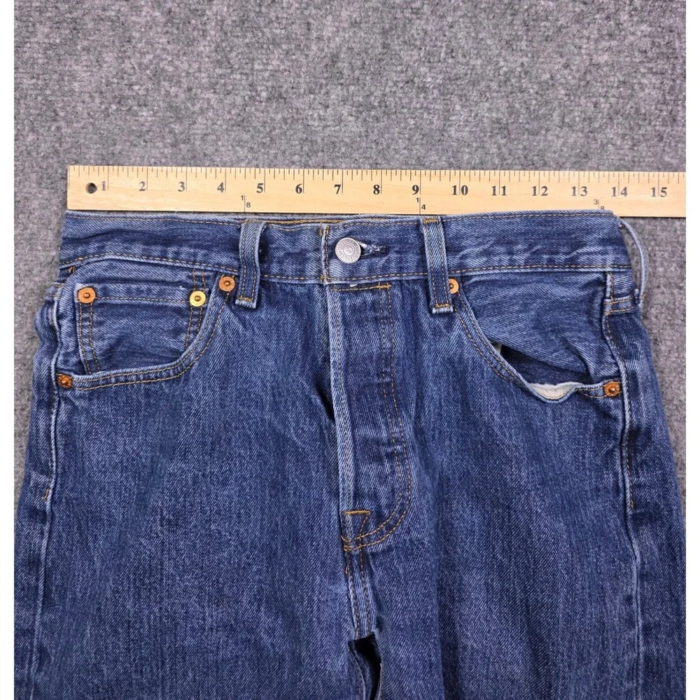 Levis 501 Original Fit Jeans Mens 29x30 Blue Straight Leg Button Fly 00501-0115